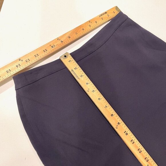 Max Mara Straight Pencil Skirt Womens Size Medium Black Tulip Hem Side Zip - Picture 10 of 10